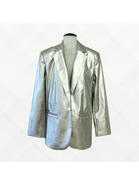 A New Day Metallic Blazer • S • Silver • NWT • WJK-100012